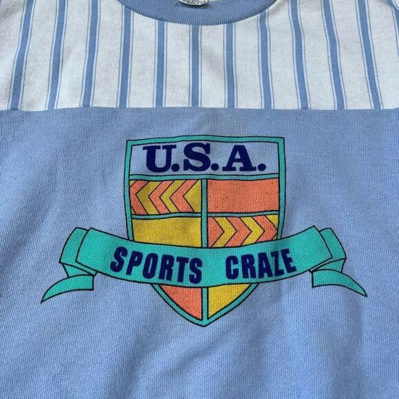 Vintage 90s Members Only Pastel Kids USA Sports Craze Crewneck Sweatshirt - Picture 3 of 6